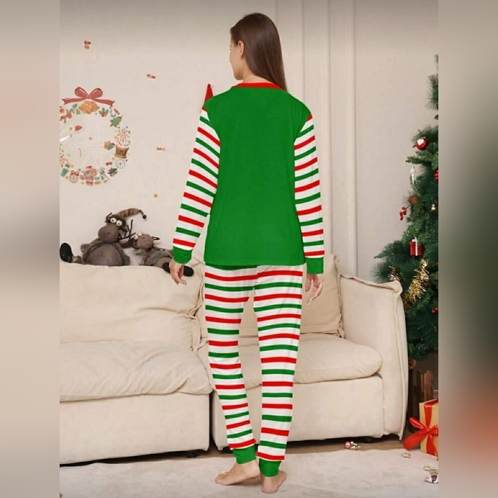 Festive Elf Christmas Couple Pajama Set - Picture 2 of 4